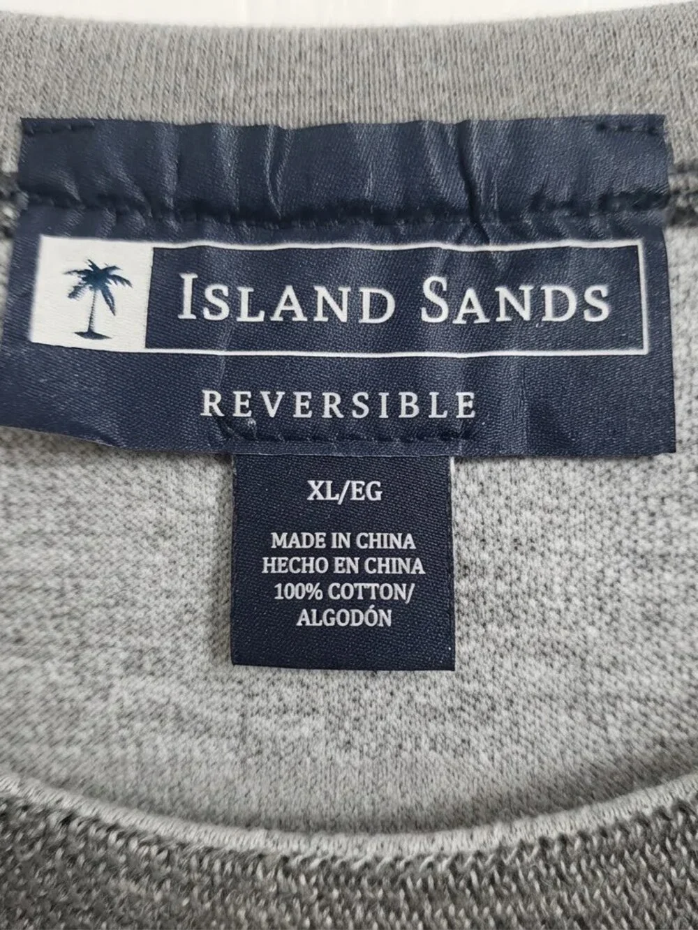 Island Sands- Reversible Gray Crewneck Sweatshirt - Size XL